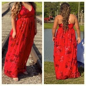 Beautiful Red sequin gown